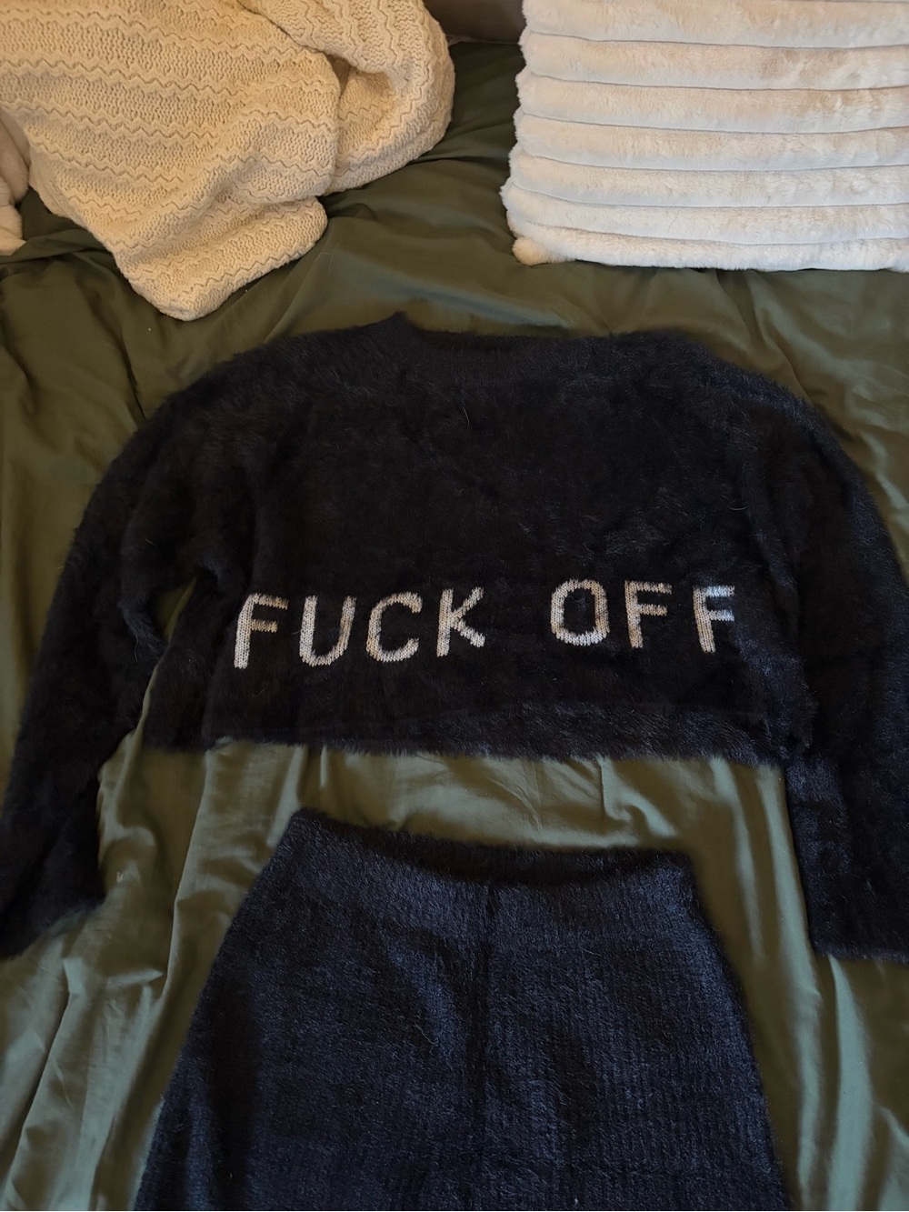 Nasty Gal Fuzzy Two Piece Set